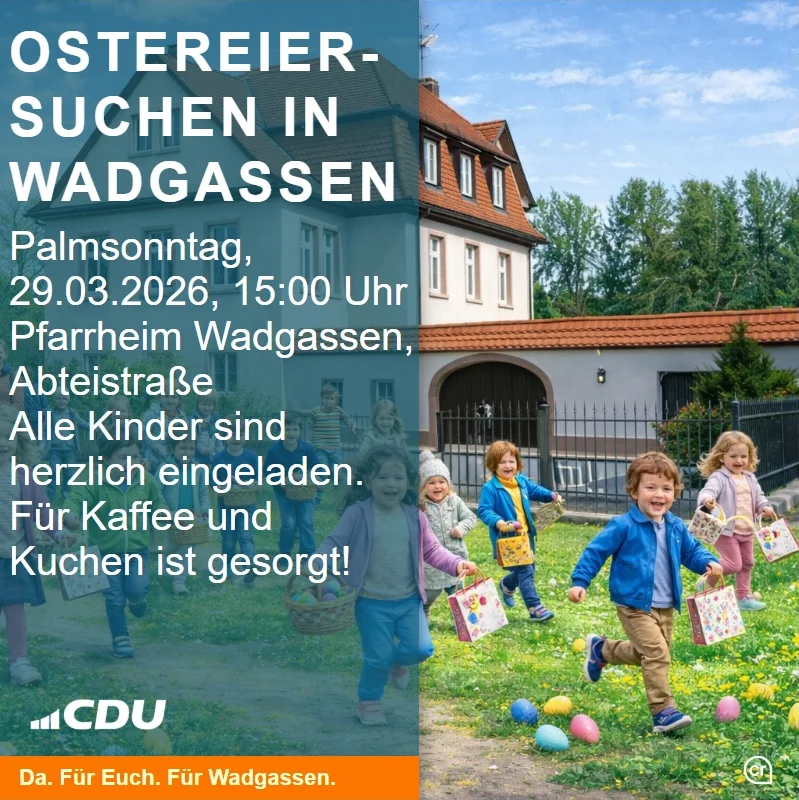 Der Osterhase kommt nach Wadgassen! 1 Ostereiersuche in Wadgassen